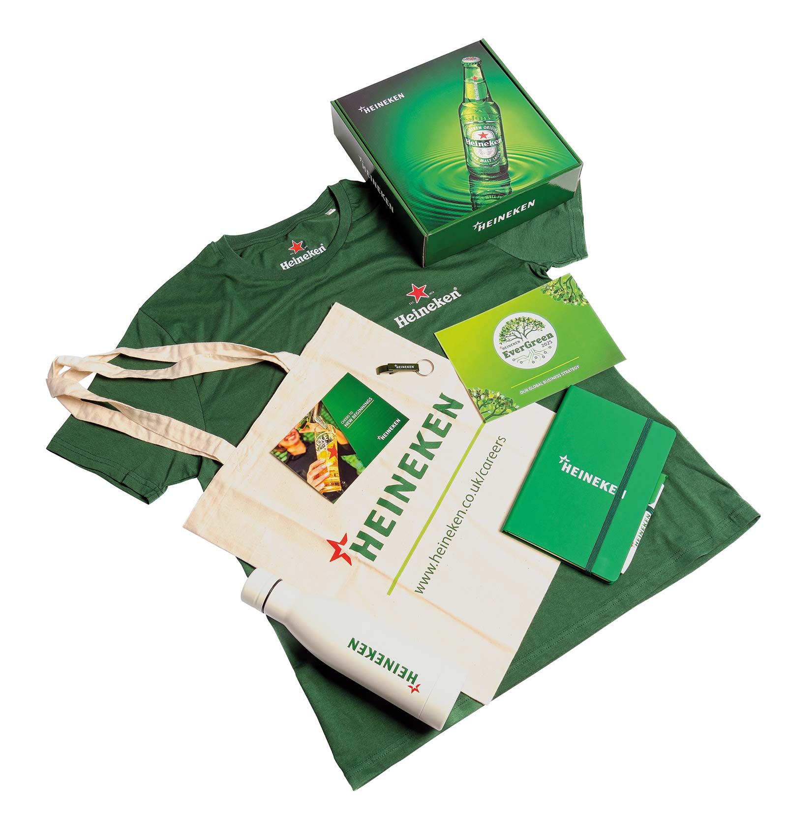 New starter hamper for Heineken employees, delivered by I-Tel Group. Employee Engagement, People Solutions, Onboarding
